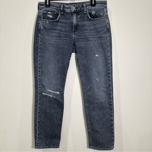 Rag & Bone Dre Low-Rise Ankle Slim Boyfriend Black Denim Jeans